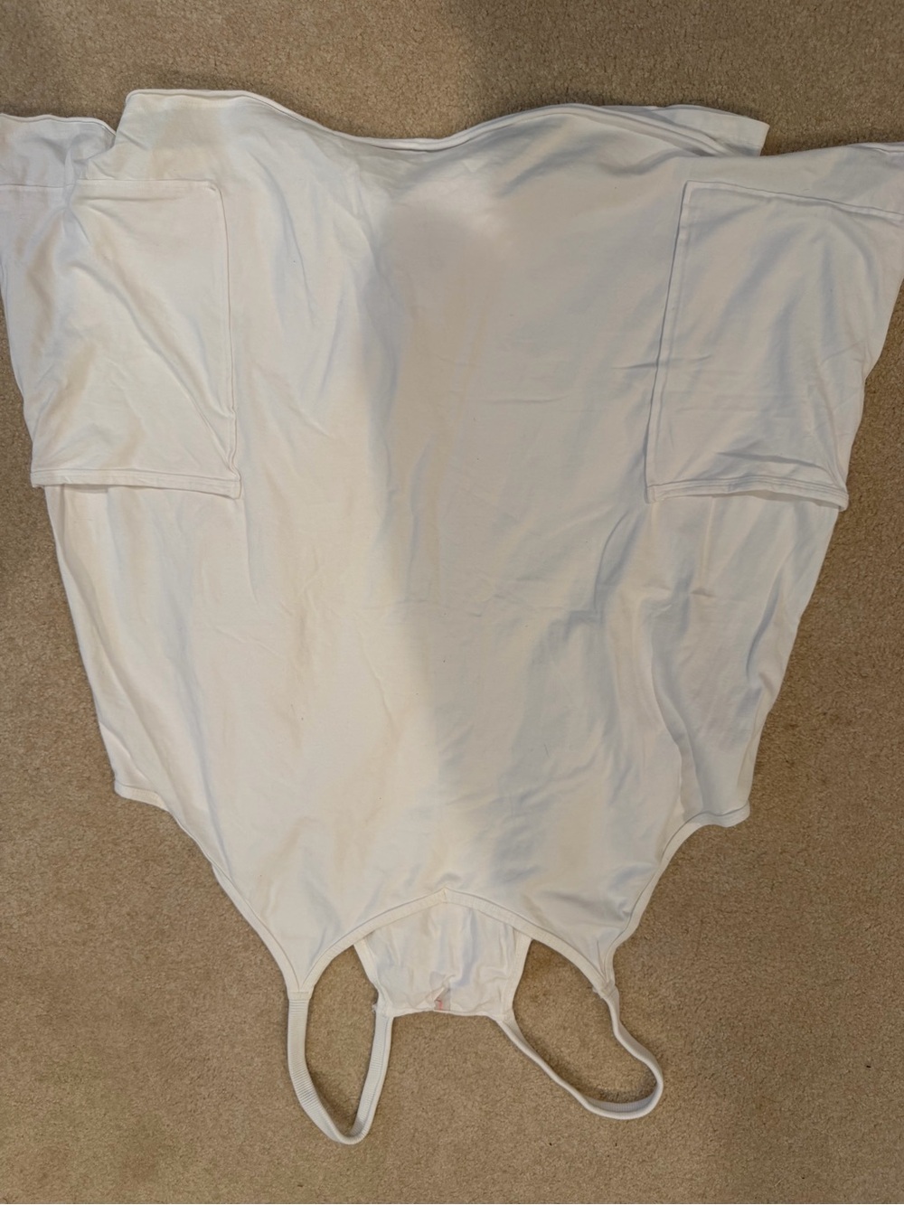 Free People White Oversized Romper Playsuit Pockets Boho